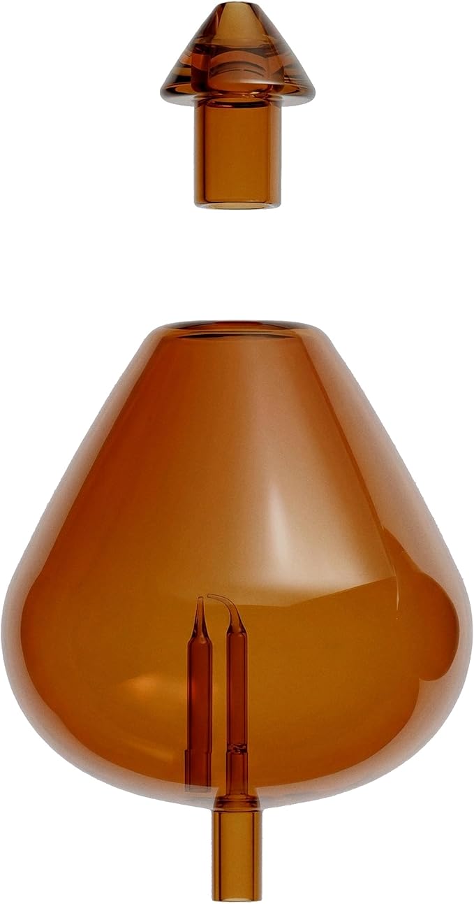 20ml Hand-Blown Glass Atomizing Chamber for Waterless Essential Oil Diffusers, Amber Reservoir, Plastic-Free Nebulizing Vessel, DIY Replacement Accessory, [Amber] CHEZARTEMIS