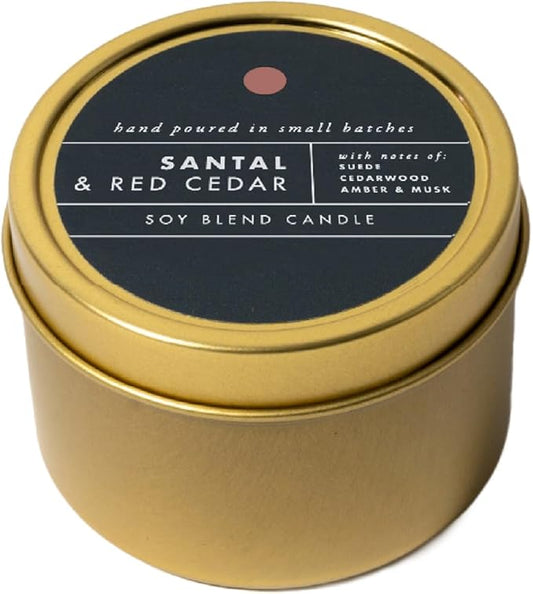 ScentAir Tin Candle - 3 oz. Soy Wax Blend Candle Hand Poured in Small Batches, Up to 20-Hour Burn Time, Made in The USA, Santal & Red Cedar - Bloomnest