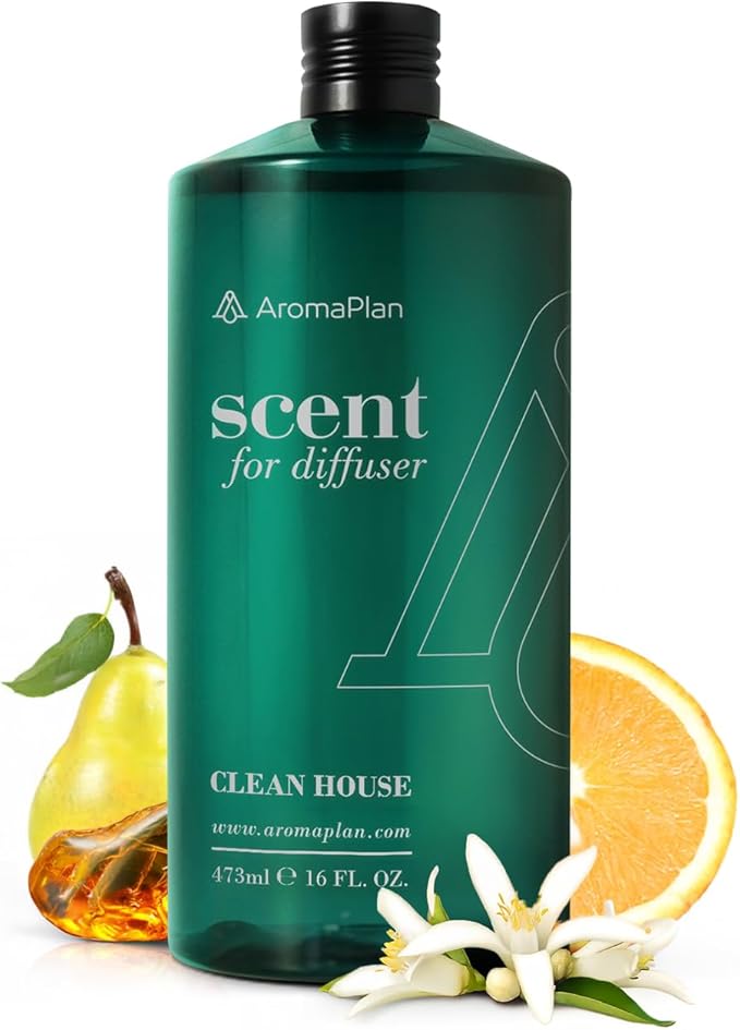 AromaPlan Scents, Clean Smelling Essential Oils, Clean House (16 Fl Oz /473ml)-Fresh Scent Essential Oil for Diffuser, USA Fragrance, Bigger Bottle, Bolder Aroma & Longer Lasting AromaPlan