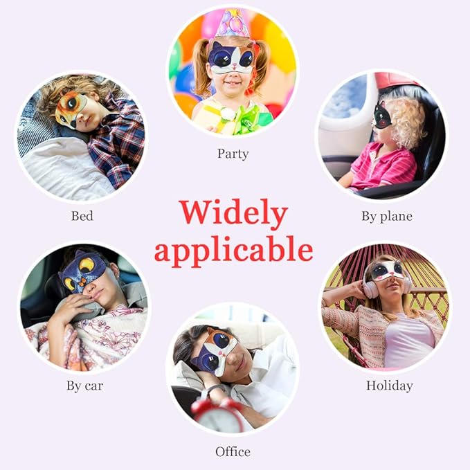 Tphon Sleep Mask for Adult Kids Boys Girls Funny Blindfolds Soft Cute Animal Sleeping Masks with Adjustable Strap for Travel Naps Shift Works Games - Bloomnest