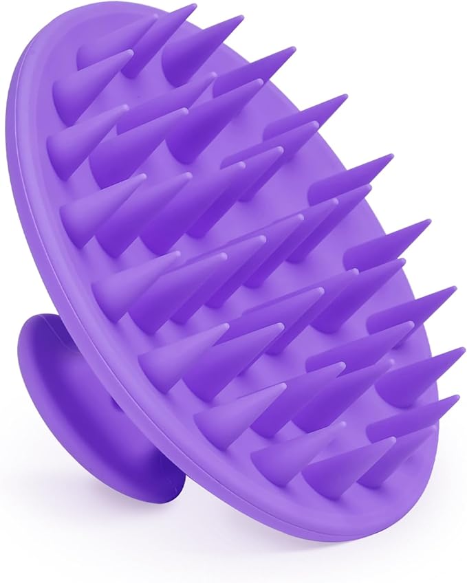 Meartchy Silicone Scalp Massager Shampoo Brush, Scalp Scrubber for Hair Growth (Purple) Meartchy