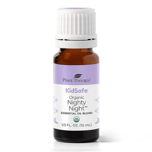 Plant Therapy KidSafe Organic Nighty Night Essential Oil Blend for Sleep 10 mL (1/3 oz) 100% Pure, Undiluted, Therapeutic Grade - Bloomnest