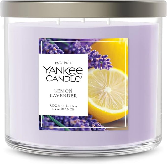 Yankee Candle Lemon Lavender, Scented Candle, 14.5oz 3-Wick Candle Jar with up to 40 Hours Burn Time, Giftable - Bloomnest