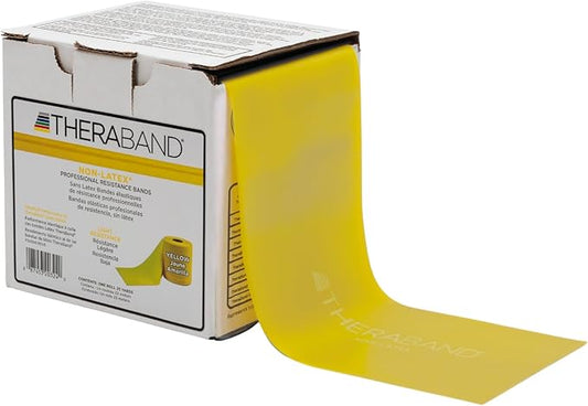 THERABAND Resistance Band 25 Yard Roll, Non-Latex Professional Elastic Stretch Bands for Upper & Lower Body Exercise Workouts, Physical Therapy, Lower Pilates, Flexibility, & Rehab, Dispenser Box - Bloomnest