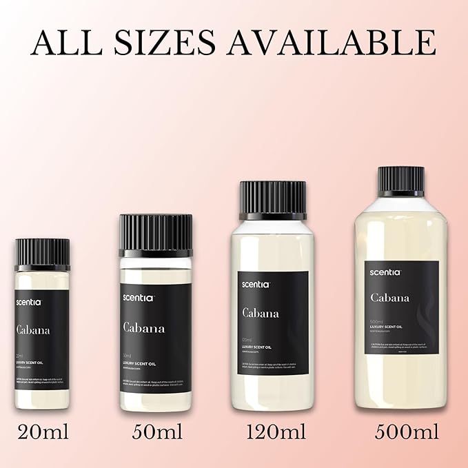 Scentia Hotel Diffuser Oil Inspired by 5-Star Hotel Scent - 20 mL 0.67 fl oz - Fragrance Oil Blend Botanical Jasmine, Bergamot & Fresh Marine Notes for Aromatherapy Diffusers - Cabana - Bloomnest