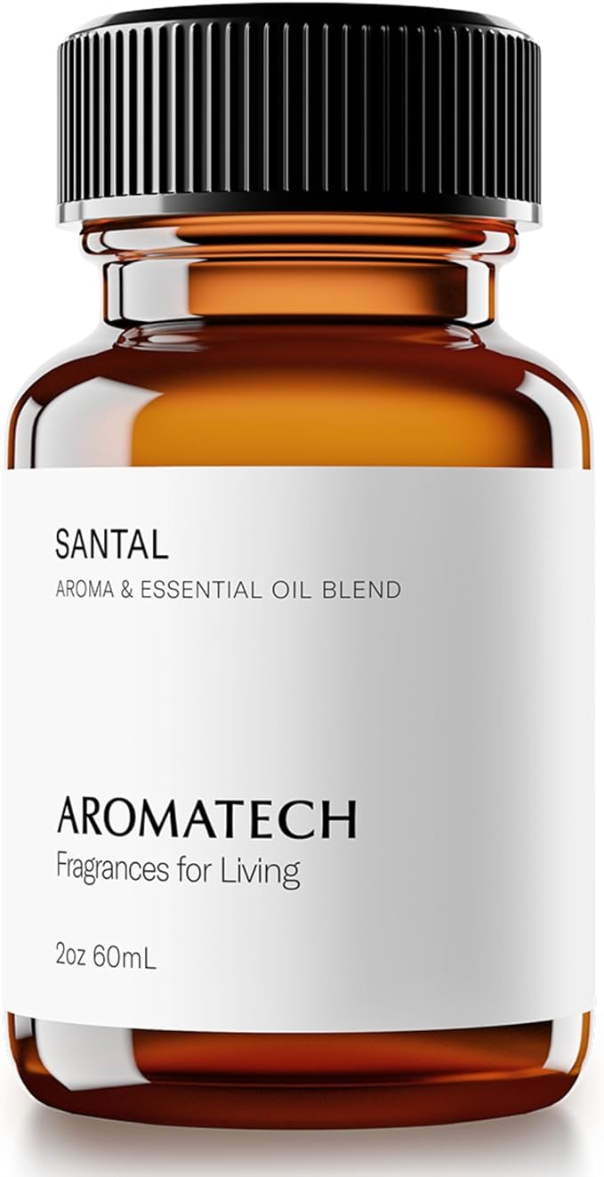 AromaTech Santal Aroma Essential Oil Blend: Luxury Hotel Inspired Aromatherapy with Amber, Vanilla, Cedar & Sandalwood for Ultrasonic Diffusers & Nebulizers - 2 fl oz, 60 mL - Bloomnest