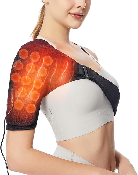 Shoulder Heating Pads Wrap,3 Heat Settings Relieve Muscle Pain,Rotator Cuff,Reduce Shoulder Pain - Bloomnest