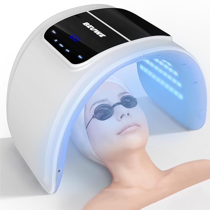Red-Light-Therapy-for-Face，Led Face Mask Light Therapy Red & Blue Rejuvenation Tool SPA Equipment Led Neck Body Hand Mask for Skincare at Home Beuwe