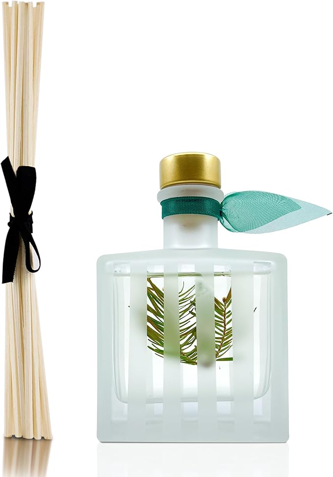 LOVSPA Reed Diffuser Set, Birchwood Pine Scented Oil Diffuser with Sticks, Home Fragrance Accessories for Bathroom Shelf Decor, Aroma Diffusers for Home or Office Desk, USA Made