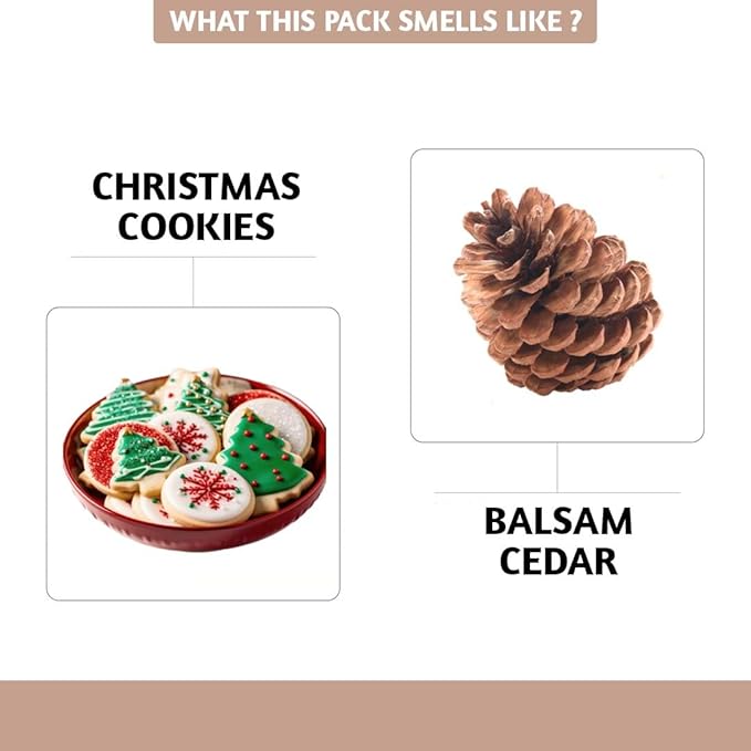 Folkulture Incense Cones | 20 Pc Incense Cone Scented | 2 Fragrance Cone-Insenses - Christmas Cookie & Balsam Cedar | Natural, Non Toxic | Christmas Inscents-Cones | Relaxing, Meditation