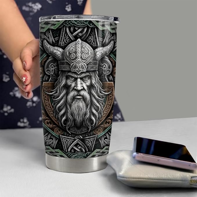 Viking Cup Tumbler 20oz Viking Gifts for Men Vikings Stainless Steel Insulated Tumblers Coffee Travel Mug Gift for Birthday Christmas - Bloomnest