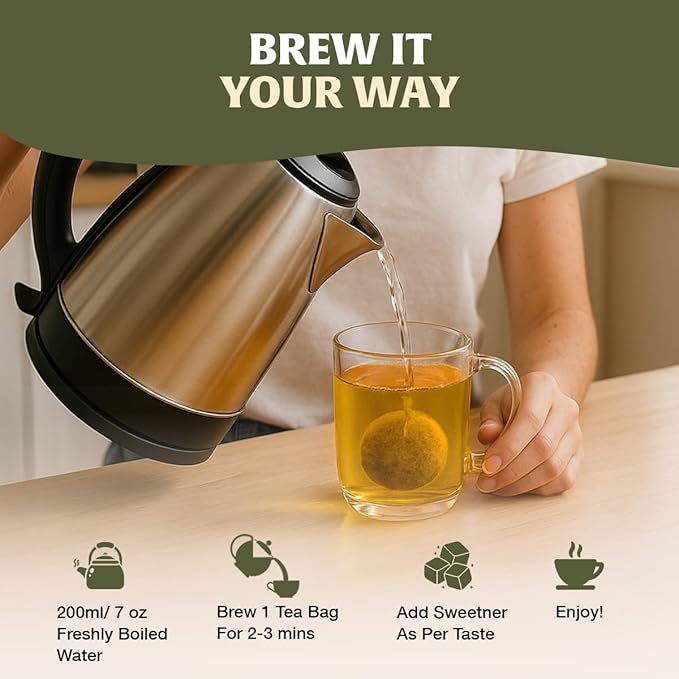 HANDPICK Original Tulsi Tea (100 count) Holy Basil Calming and Stress Relief Tea, Immune Support | Non-GMO, Caffeine-Free Herbal Tea | Ecofriendly Round Tea Bags - Bloomnest