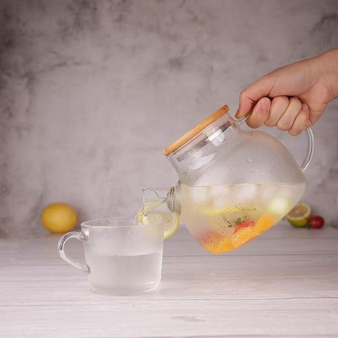 CnGlass Glass Teapot Stovetop Safe,20.3 oz Clear Tea pot with Removable Filter Spout,Loose Leaf and Blooming Tea Maker - Bloomnest