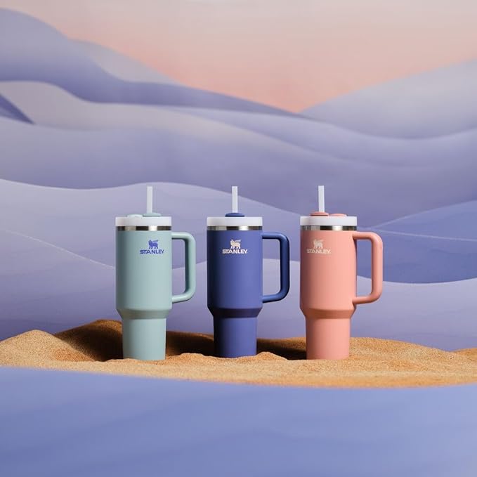 STANLEY Quencher H2.0 Tumbler with Handle and Straw 40 oz | Flowstate 3-Position Lid | Cup Holder Compatible for Travel | Insulated Stainless Steel Cup | BPA-Free | Exclusive Blue Cactus