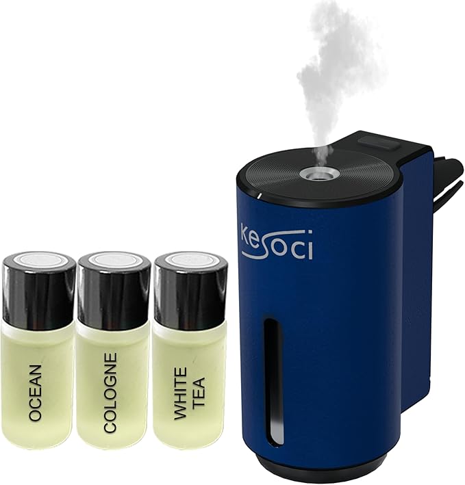 Smart Car Air Freshener: Revolutionary Smart Car Diffuser Vent Clip with 3 Exclusive 10 ml Fragrances (Blue (Fresh Essence Collection)) - Bloomnest