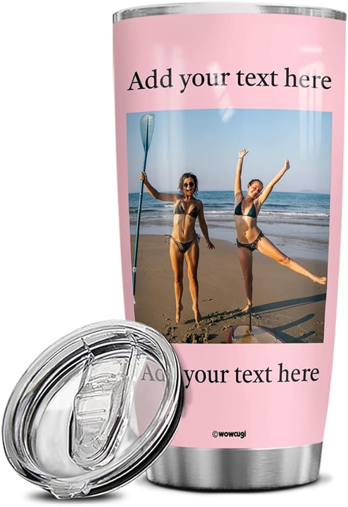 wowcugi Personalized Picture Photo Tumbler Custom Pictures Stainless Steel Insulated Tumblers Coffee Mug 20oz 30oz For Women Girls Birthday Christmas Friendship Cup Gifts For Bestie Best Friend Sister - Bloomnest