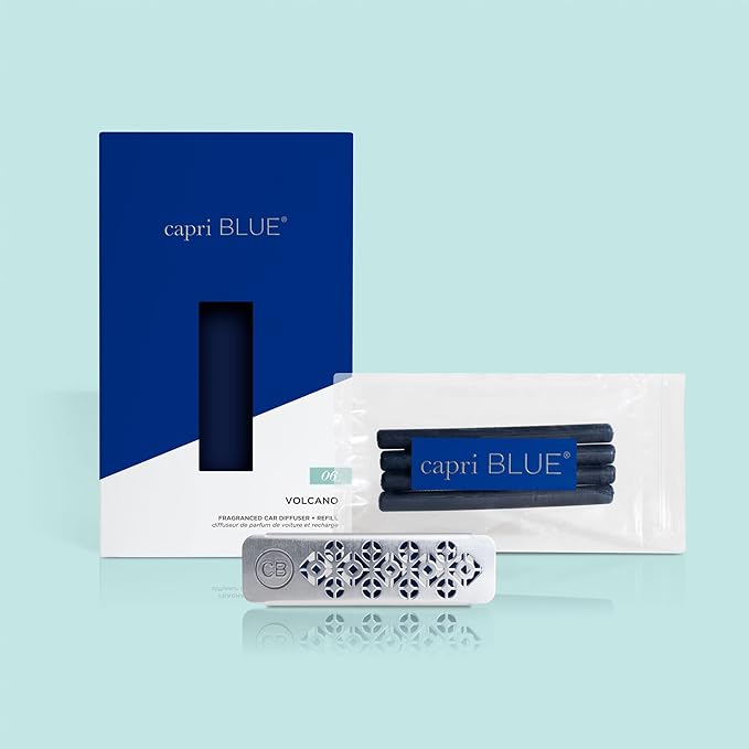 Capri Blue Volcano Fragranced Car Diffuser with Refills - Volcano Car Air Freshener Diffuser - Includes Tropical Fruit Scented Refills - Bloomnest