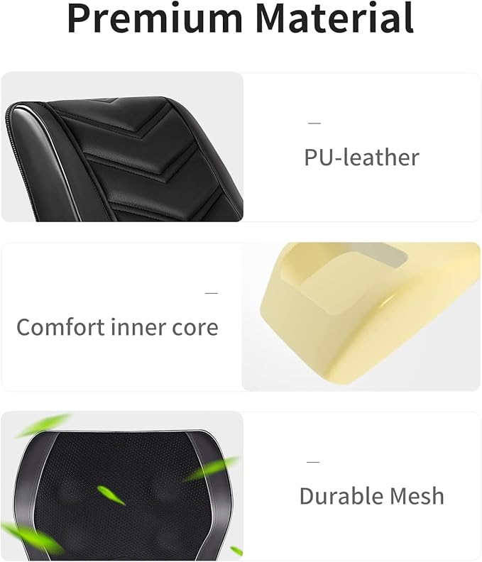 Shiatsu Neck Massager with Heat, 3D Kneading Back Massage Pillow for Pain Relief, Massagers for Neck and Back, Shoulder, Leg, Gifts for Men Women Mom Dad, Stress Relax at Home Office and Car - Bloomnest