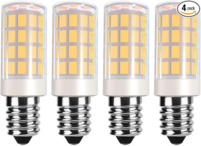 E14 LED Bulb E14 European Base Bulb E14 Cooker Hood Bulb E14 Chandelier Light Bulb 120V Replace Salt lamp,Home Lighting, Kitchens Lighting 4W(40W Halogen Equivalent) 4-Pack(Warm White 3000K) - Bloomnest
