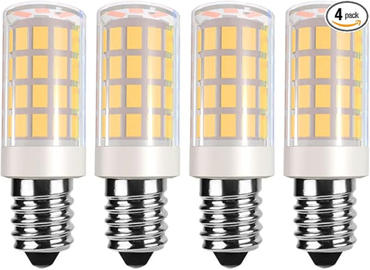 E14 LED Bulb E14 European Base Bulb E14 Cooker Hood Bulb E14 Chandelier Light Bulb 120V Replace Salt lamp,Home Lighting, Kitchens Lighting 4W(40W Halogen Equivalent) 4-Pack(Warm White 3000K) - Bloomnest