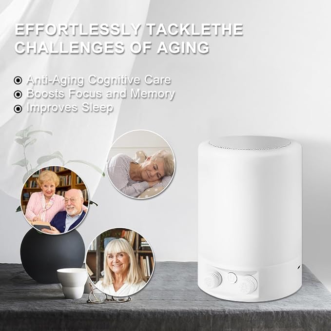 USB 40HZ Light Therapy, Brain Stimulating Lights, Memory Support Therapy Lamp Sound & Light Wave Generator Improve Mood, Memory and Cognition - Bloomnest