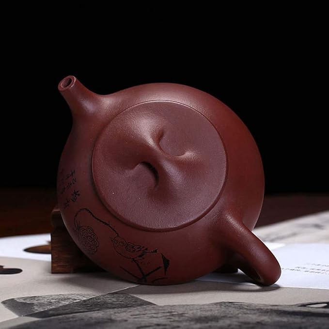 Yixing Clay Teapot 9oz Chinese Zisha Clay Shipiao Lotus Pot Purple Mud Kungfu Tea Set Kettle - Bloomnest