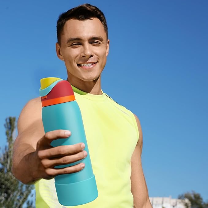 2PCS Silicone Water Bottle Boot, Compatible with Owala 24oz 32oz 40oz, Protective Anti-Scratch & Anti-Dent No Noise Sleeve Cover for FreeSip/Twist/Flip Water Bottles (Summer Sweetness, 40oz) BKBY
