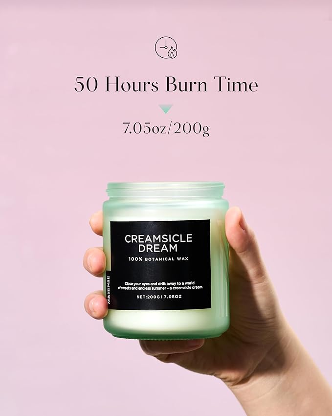 M&SENSE Orange Creamsicle Scented Candle, 7.05oz 50 Hours Slow Burning Non Toxic Natural Soy Wax 2 Wick Candle for Home Scented, Long Lasting Home Fragrance Gifts for Housewarming & Anniversry - Bloomnest