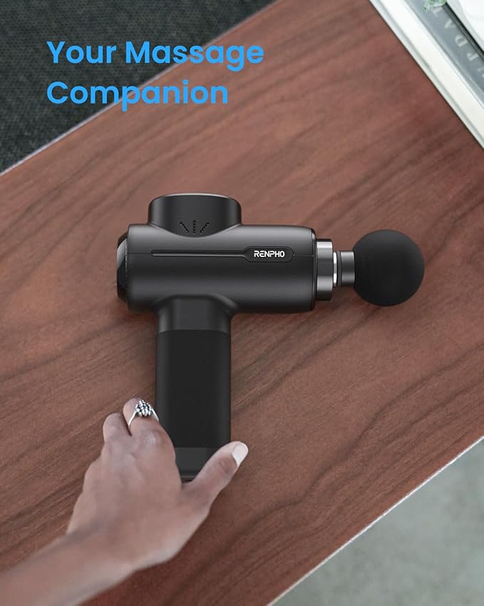 RENPHO Massage Gun Deep Tissue, Portable Percussion Muscle Massager with Bluetooth, Handheld Device for Back and Neck, Carry Case, Gifts for Men and Women - Bloomnest