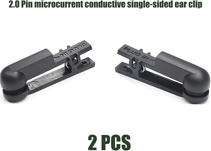 Black Ear Clip Electrodes Soft Double-Headed 2.0mm, Pieces;Ear Clip Electrode Double-Sided Rubber Head Comfortable, Set of 2