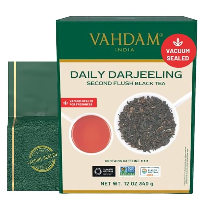 VAHDAM, Darjeeling Tea Leaves From Himalayas 340g (170+ Cups) Pure Unblended Darjeeling Black Loose Leaf Tea | Packed & Shipped Direct From Source In India - Bloomnest