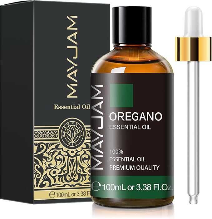 Oregano Essential Oil, MAYJAM Pure Essential Oils for Diffusers, 3.38FL.OZ/100ML Large Volume Oregano Oil with Premium Glass Dropper - Bloomnest
