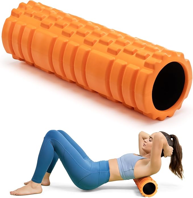 Foam Roller High Density 18" Foam Roller for Deep Tissue Muscle Massage, Trigger Point Fitness Exercise Massage Roller Self-Myofascial Back Roller Release for Whole Body - Bloomnest