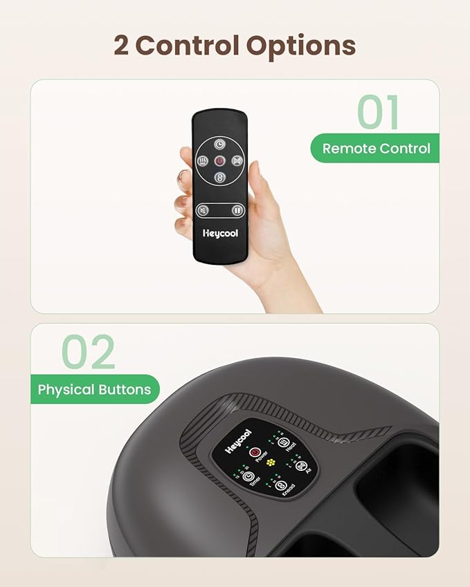 Shiatsu Foot Massager Machine with Heat,Feet Massager for Plantar Fasciitis Neuropathy, Soles & Instep Heating, Remote Control, Up to Men Size 14, Gift for Mom Dad - Bloomnest