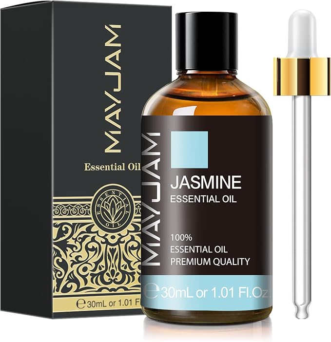 Jasmine Essential Oil 30ML/ 1.01FL.OZ, MAYJAM Pure Jasmine Oil Aromatherapy Essential Oil for Massage, DIY Soap, Ideal for Home Yoga Use - Bloomnest