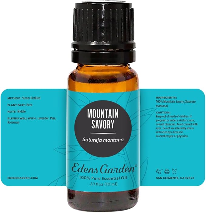 Edens Garden Mountain Savory Essential Oil- 100% Pure Premium Grade, Undiluted, Natural, Therapeutic, Aromatherapy, The Best for Diffuser, Candle, Laundry, Humidifiers 10 ml (.33 fl oz) EdensGarden