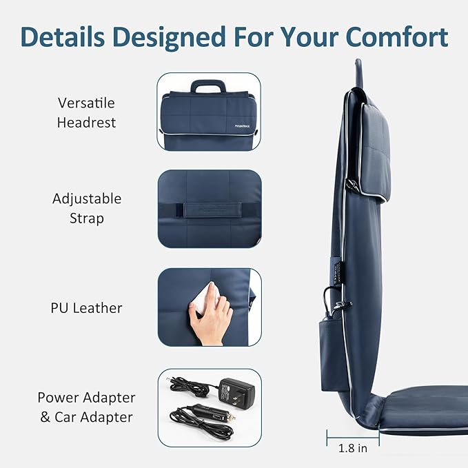 MOUNTRAX Back Massager for Chair, Full Back Massager for Pain Relief Deep Tissue, Massage Chair Pad with Soft S-Curve Design, Versatile Portable Massage Seat Cushion, Chair Massager - Bloomnest