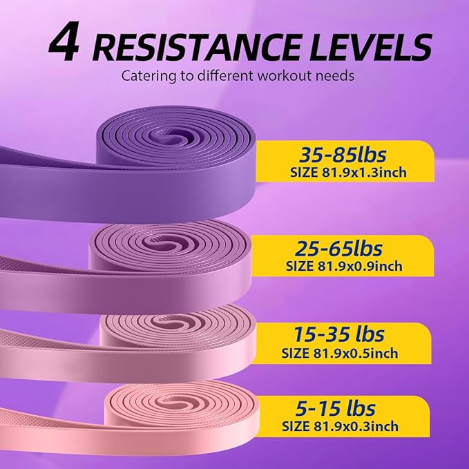 WHATAFIT Resistance Bands, Pull Up Assistance Bands, Exercise Bands, Workout Bands Set for Men and Women Home Fitness, Body Stretching, Strength Training, Physical Therapy - Bloomnest
