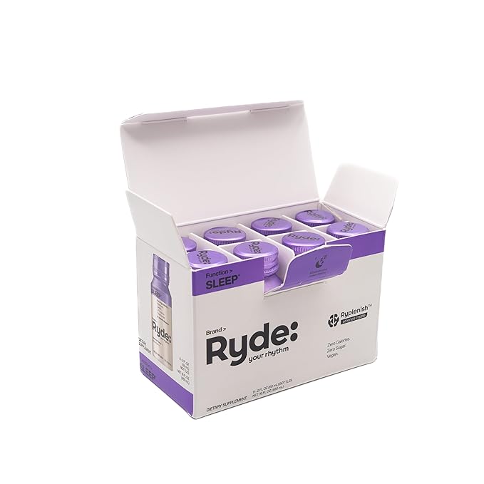 Ryde: SLEEP | 2oz Sleep Shot for Occasional Use | Melatonin, GABA, L-Theanine & Chamomile | Blackberry Natural Flavor | Sugar-Free, Zero Calories, Vegan | Manufactured in USA (24 Pack) - Bloomnest