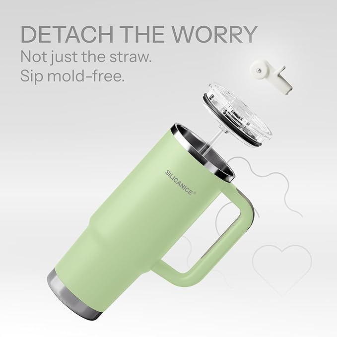 Easy Clean Pro Tumbler - 30 oz Water Bottle with Handle & Quick-Disassemble Flip Straw, Leak Resitance,Double Wall Insulated Stainless Steel, Dishwasher Safe, BPA-Free,Gifts for Women & Men - Bloomnest