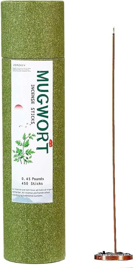Mugwort Incense Sticks Natural Mugwort Herb Bundle Incense Sticks Pure Moxa for Aromatherapy and Energy Clearing Stress Relief (Mugwort)