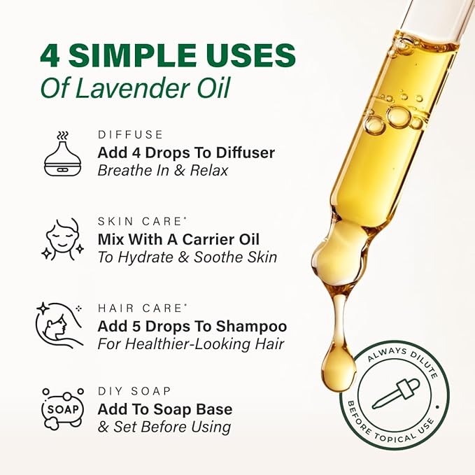 KUKKA Lavender Essential Oils - 4 Fl Oz - for Hair, Skin, Diffuser, Aromatherapy & DIY Soap Making Scent - Bloomnest