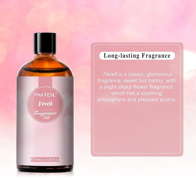 PHATOIL J'éveil Fragrance Oils for Aromatherapy, 3.38FL.OZ Diffuser Oils for Home, Perfect for Aromatherapy, Humidifiers, Yoga, DIY Candle and Soap Making - 100ml - Bloomnest