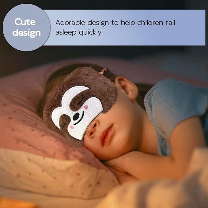 Cute Sleep Masks Cartoon Animal Eye Mask Plush Sleeping Mask & Travel Blindfold - Funny Novelty Eye Shade for Kids, Girls & Adults (Brown Sloth) - Bloomnest