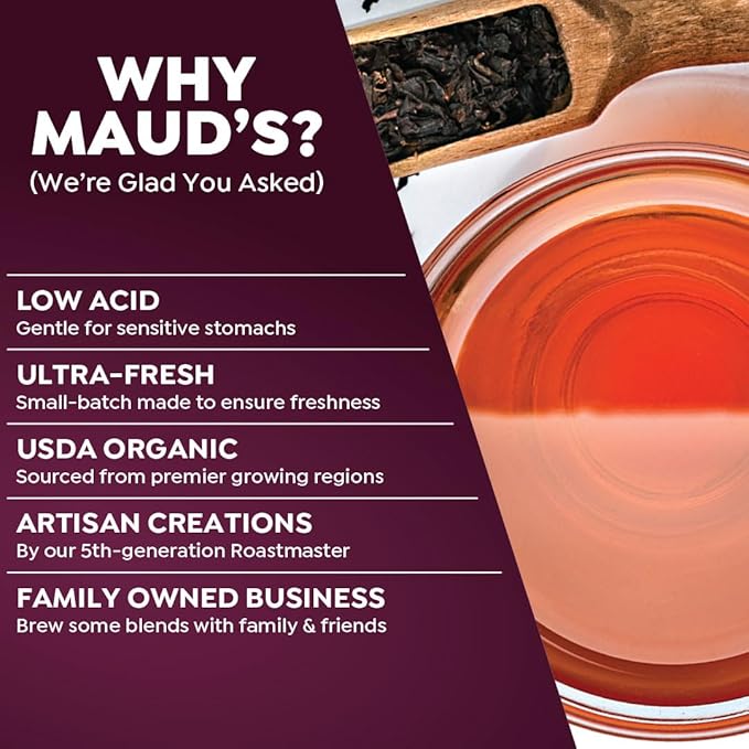 Maud's Organic English Breakfast Black Tea Pods, 48 ct, Recyclable Single Serve Pods – 100% Gourmet Blended Tea Leaves, Compatible with Keurig K Cups Maker - Bloomnest