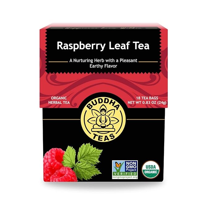 Buddha Teas - Organic Raspberry Leaf Tea - Herbal Tea - For Health & Wellbeing - With Vitamins, Antioxidants & Calcium - Clean Ingredients - Caffeine Free - OU Kosher - 18 Tea Bags (Pack of 1) - Bloomnest