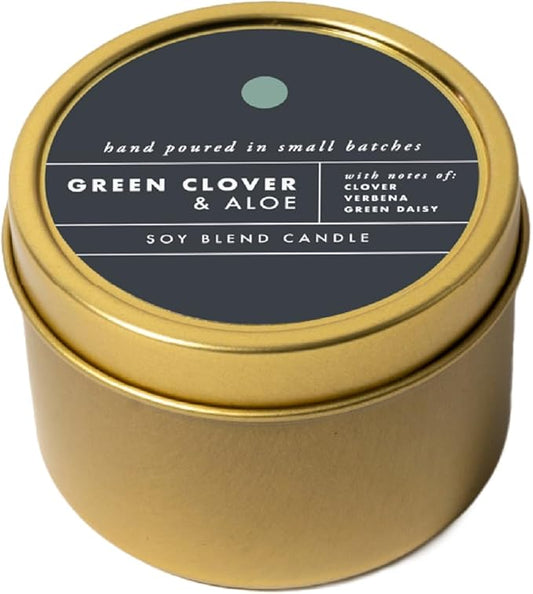 ScentAir Tin Candle - 3 oz. Soy Wax Blend Candle Hand Poured in Small Batches, Up to 20-Hour Burn Time, Made in The USA, Green Clover & Aloe - Bloomnest