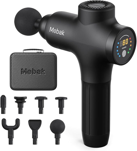 Mebak 3 Massage Gun, Massage Gun Deep Tissue for Athletes, Professional Muscle Percussion Massager, Massager for Shoulder Leg Back Body Pain Relief, Quiet Portable Sport Tool, Gifts for Him - Bloomnest