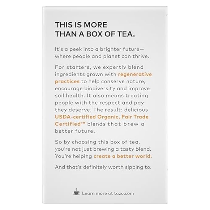 TAZO Organic Chai Black Tea Bags,Blend of Black Teas,Ginger,Cinnamon,Black-Pepper & Cardamom,192 Total Tea Bags (16ct),(Pack of 12) - Bloomnest