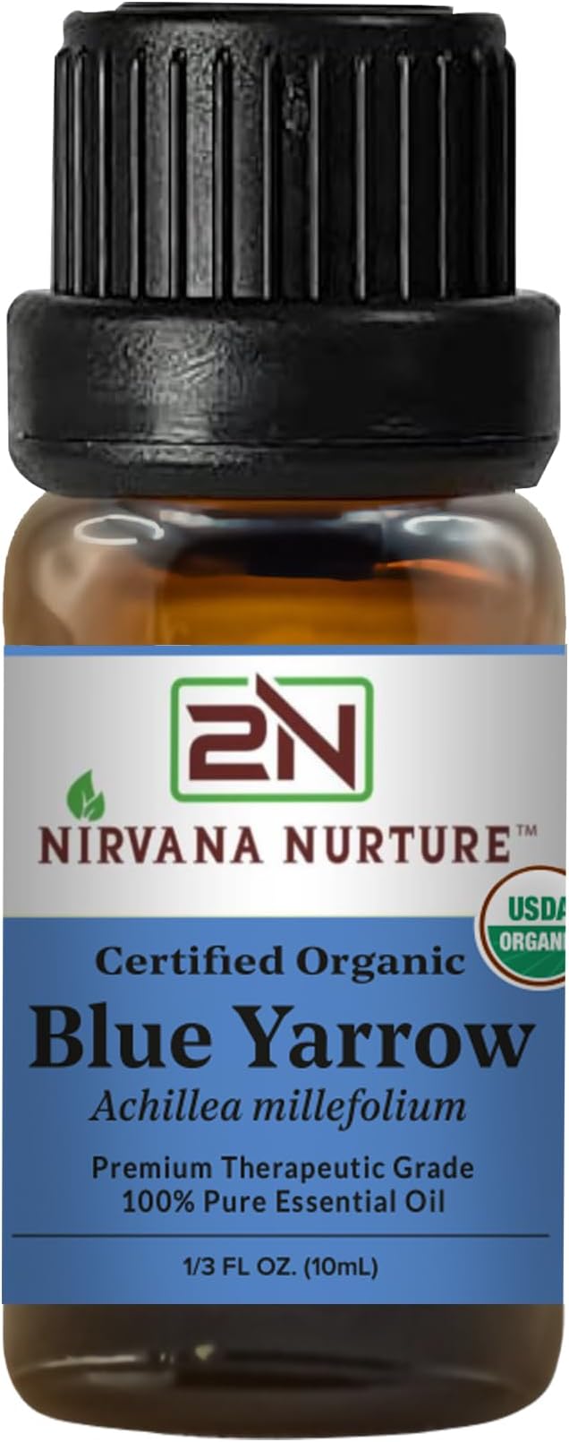 Blue Yarrow Essential Oil, USDA Certified Organic, 100% Pure Undiluted, Aromatherapy Oil for Diffuser, Hair & Skin Care NirvanaNurture